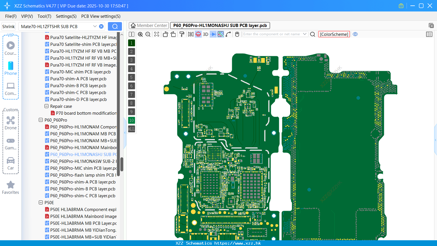 Huawei P60_P60Pro-HL1MONASHJ SUB PCB Layer
